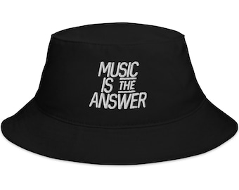 EDM Rave Bucket Hat: Music Is The Answer, Cotton Twill