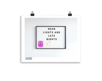 Rave Poster: Neon Lights and Late Nights Print