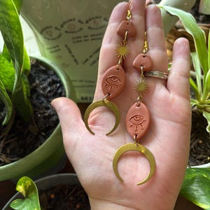 Earth Meets Moon Dangle Earrings