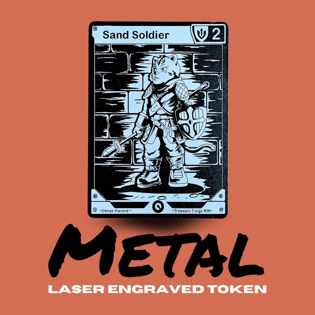 Sand Recruits Riftbound Metal Riftbound Sand Soldier Token | Laser Engraved Luxury Game Marker ...