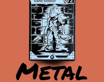 Metal Riftbound Sand Soldier Token | Laser Engraved Luxury Game Marker for League of Legends