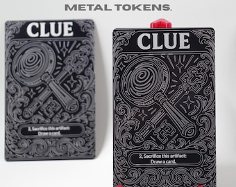Metal MTG Clue Token | Laser Engraved Aluminum, EDH Bling