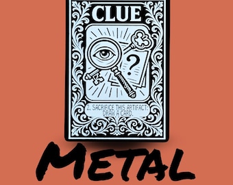 Metal Clue Token MTG | Laser Engraved Magic The Gathering Commander Proxy Token