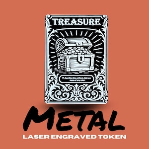 Metal Treasure Token MTG | Laser Engraved Magic The Gathering Commander Proxy Token