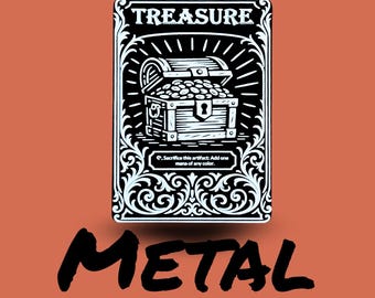 Metal Treasure Token MTG | Laser Engraved Magic The Gathering Commander Proxy Token