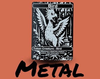 Metal Bird Token MTG | Laser Engraved Magic The Gathering Commander Proxy Token