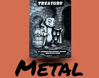 Metal Treasure Token MTG | Laser Engraved Magic The Gathering Commander Proxy Token