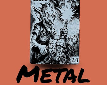 Metal Goblin Token – Laser-Engraved MTG Token