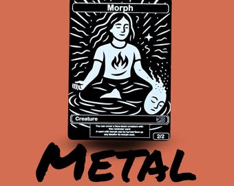 Metal Morph Token MTG | Laser Engraved Magic The Gathering Commander Proxy Token