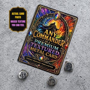 Custom Metal MTG Commander Proxy – 3D Raised Textured Magic the Gathering Card