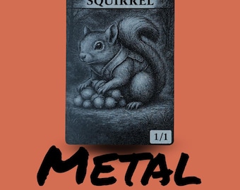 Metal Squirrel Token MTG | Laser Engraved Magic The Gathering Commander Proxy Token