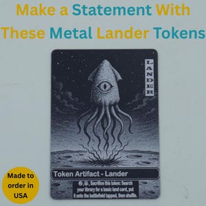 Metal Lander Token: Engraved Aluminum MTG Commander Accessory