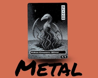 Metal Sliver Token MTG | Laser Engraved Magic The Gathering Commander Proxy Token