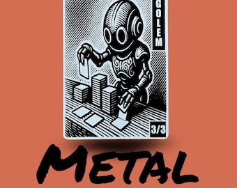 Metal Golem Token MTG | Laser Engraved Magic The Gathering Commander Proxy Token