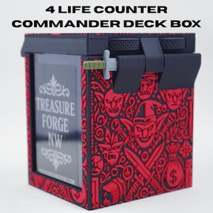 Custom Commander MTG DeckBox |Holds 100+ Double Sleeved Cards | Unique MTG Gift | Goblin Theme Magic the Gathering Deck Box | EDH Bling