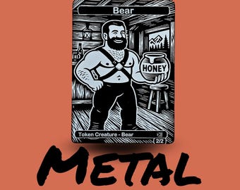 Bear Pride MTG Token: Laser Engraved Anodized Aluminum LGBTQ+ Magic The Gathering Accessory