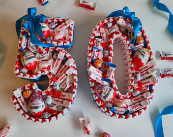 Candy Cake 50 Birthday Gift Sets – Sweet Gift for a 50th Birthday – Ready-made Gift Set for Men & Women