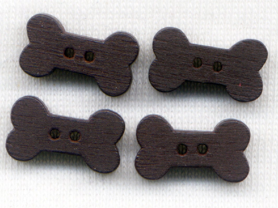 Dog Bone Buttons Chocolate Brown Wooden Buttons 18mm wide 3/4 Etsy