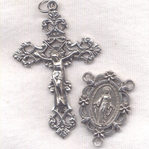 Assortment 24 pc Catholic Rosary and Centerpiece and Crucifix for rosary  making