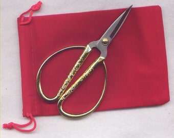 Gold Phoenix Scissors Sturdy Sharp Metal Handy Convenient 1 Pair Great Gift