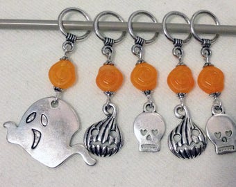 Halloween Spooks Knitting Stitch Markers Ghosts and Ghouls Set of 5/SM80A