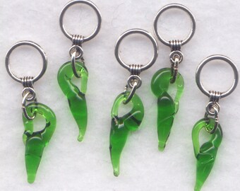 Jalapeno Peppers Knitting Stitch Markers Some Like It Hot  Peppers Set of 5/SM135B