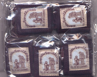 Deluxe Brown Scapular washable 100% wool Package of Ten