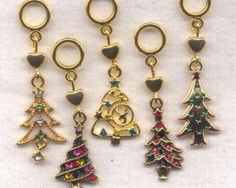 Deluxe Christmas Tree Knitting Stitch Markers Set of 5/SM52