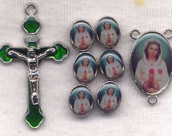 Full Color Our Lady the Rosa Mystica Set Rosary Set38