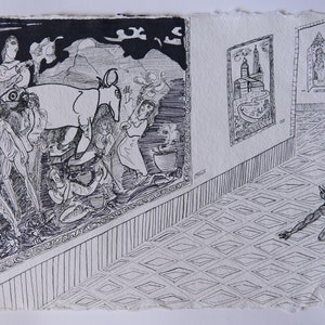 disegno, fantasia, biblico, vitello d&#39;oro