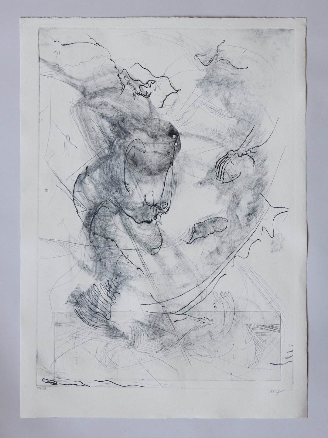 Abstract Drypoint Intaglio Print - Etsy