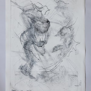 Abstract Drypoint Intaglio print