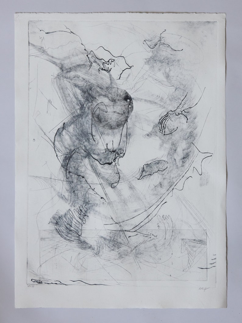 Abstract Drypoint Intaglio Print - Etsy