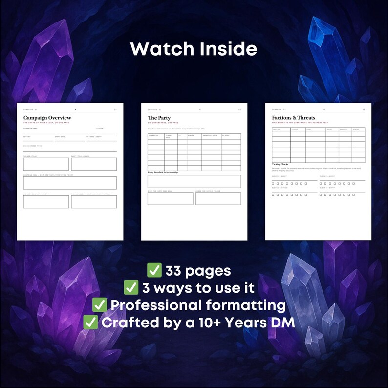 Lazy DM Companion | Printable & Fillable PDF Session Prep | Dnd 5e ...