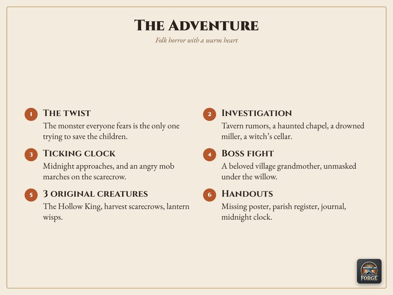 Halloween One Shot 5e Adventure Level 3, the Hollow King, Folk Horror ...