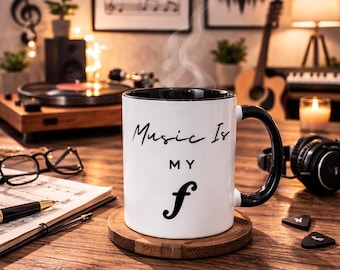 Coffee Mug | Music Pun Coffee Mug | Forte Sign Graphic Cup | Gift for Music Lover | Orchestra Member Gift | Band Director Present