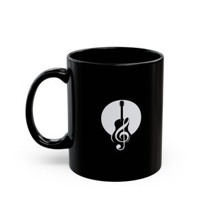 Black Guitar Coffee Mug | Musician Gift | Rock Music Studio Cup | Electric Guitar Art Mug | Music Lover Gift image 6