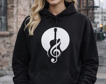 Pull Over Hoodie | Music Logo Pullover Hoodie | Music Hoodie | Music Design Hoodie | Unisex Hoodie | Gift For Musician