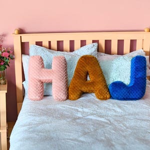 Alphabet EN/PL/RU Letter Pillow 40cm/16&quot; heights, Personalized cushion for babys room, Pillow Letter, Boucle Pillow, Nursery Pillow