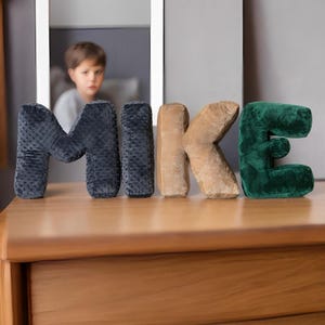 Alphabet EN/PL/RU Letter Pillow 40cm/16&quot; heights, Personalized cushion for babys room, Pillow Letter, Boucle Pillow, Nursery Pillow