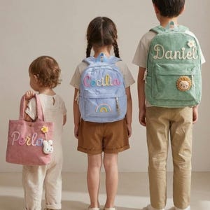 Embroidered Bags · Custom Backpack and Handbag · Back to School Gifts · First Day of School · Personalized Gift for Kids and Toddlers