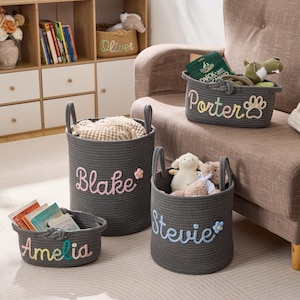 Personalized Basket · Custom Pet Storage Basket · Home Decor · Toy Baskets · Dorm Organizer · Nursery Gifts · Back to School