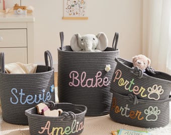 Personalized Basket · Custom Pet Storage Basket · Home Decor · Toy Baskets · Dorm Organizer · Nursery Gifts · Back to School