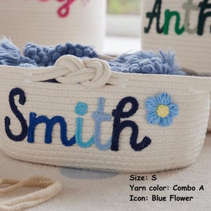 Cesta de almacenamiento personalizada, cesta organizadora, cesta para juguetes de mascotas, regalos para baby shower, decoración de guardería, regalos para bebé, regalo navideño, cesta personalizada. imagen 8