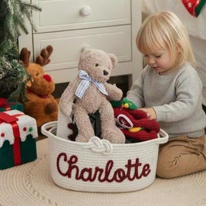 Baby Shower Gift Basket, Custom Toy Basket, Baby Shower Gifts, Kids Gifts, Nursery Decor, Gifts for Baby, Custom Name Basket Holiday Gift