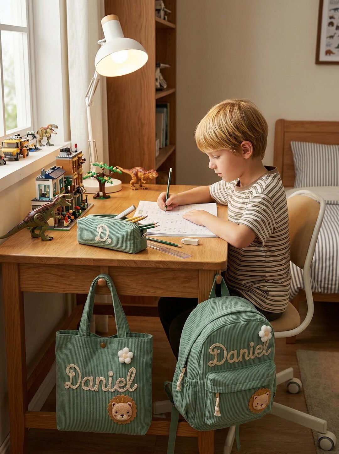 Personalized Kids Backpack Set | Custom Pouch | Toddler Nursery 3pc ...
