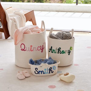 Custom Name Basket for Kids and Pets · Storage Basket · Custom Name Toy Baskets· Nursery Gifts · Dorm Organizer · Laundry Basket