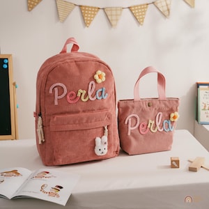 Ensemble sac à dos et sac à main personnalisés · Cadeaux de rentrée scolaire · Premier jour d'école · Cadeau personnalisé pour enfants et tout-petits · Sacs de garderie