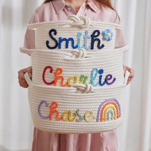 Baby Shower Gift Basket, Custom Toy Basket, Baby Shower Gifts, Kids Gifts, Nursery Decor, Gifts for Baby, Custom Name Basket Holiday Gift