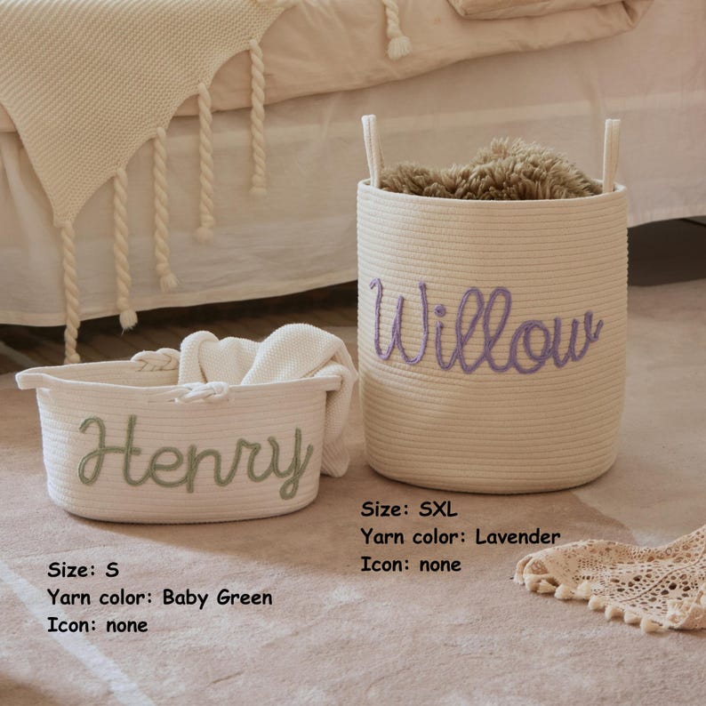 Cesta de almacenamiento personalizada, cesta organizadora, cesta para juguetes de mascotas, regalos para baby shower, decoración de guardería, regalos para bebé, regalo navideño, cesta personalizada. imagen 2